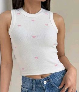 Ribbed Tank Top with Bows