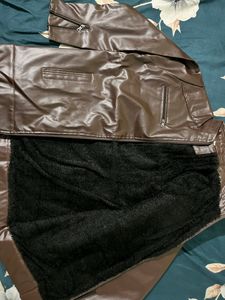 Full Sleeve Faux Leather Jacket- Men&#39;s