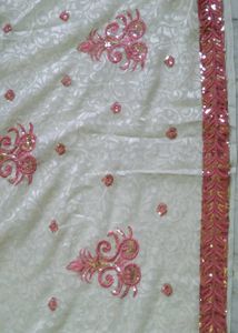 Georgette And Brocade Saree