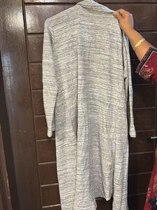 Gray Open Front Shrug/Cardigan