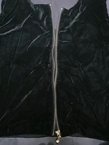 Dark Blue Velvet Sequen Blouse