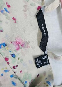 VERO MODA Cream Floral Layered Sleeveless Top
