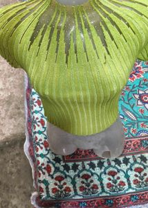 Green Ribbed Knit Top