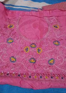 Elegant stylish party wear heavy work Pink Saree