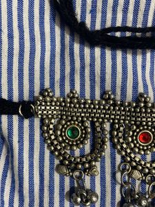 Boho Silver Choker Necklace