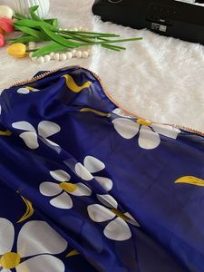 Floral Blue Anarkali with Duppatta