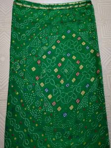 Green Bandhani Print Fabric