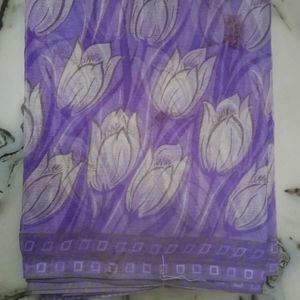 Light Purple Floral Print Saree
