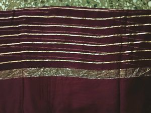Party  Purple Colour Wear Saree Without Blouse