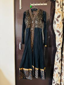 Black And Golden Anarkali