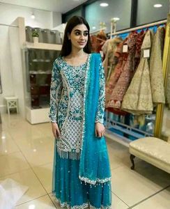 BLUE SHARARA - Plazzo Set