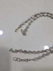 Silver Colour Oxidized Anklets