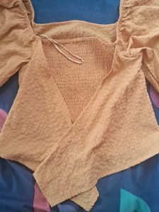 Mustard Puff Sleeve Top