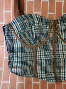 Plaid Bustier Top