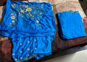 Blue New Unstitched Sequence Saree For NEETU