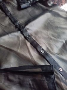 Black Organza Shirt For Women