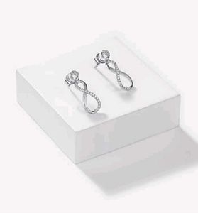 Elegant Infinity Earrings, 925 silver, caratlane