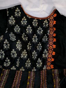Embroidered Trendy Charcoal Black Dress