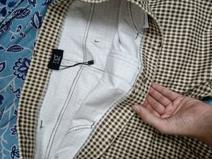Stretchy Cotton Checked Pants(Jogger)
