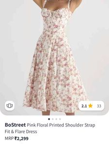 Pink Floral Printed Dress