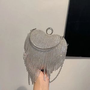 Heart Shape Tessel Rhinestone Clutch