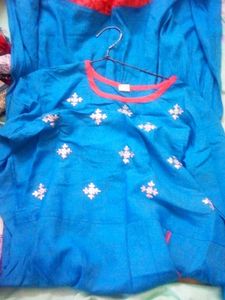 Blue Embroidered Kurta