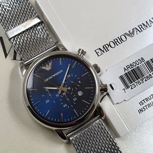 Emporio Armani Silver Luigi Watch