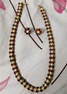 Elegant Beaded Necklace & Earring Set