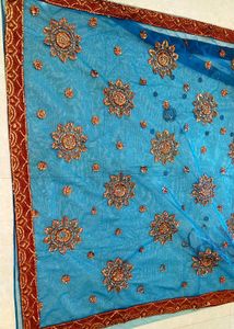 2 Combo Saree Embroidered Blue &amp; Gold Sare