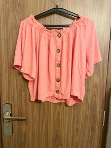 Coral Off Shoulder Top-XL🎀