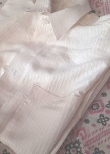 Striped White Formal Shirt