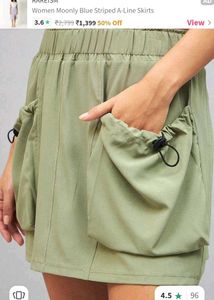 Olive Parachute Skirt