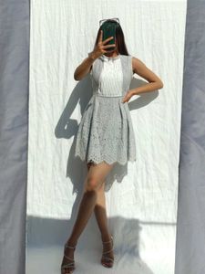 Grey Lace Alone Dress