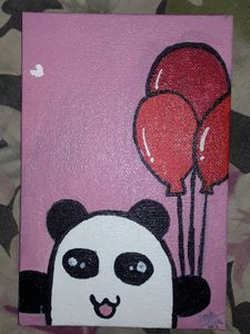cute panda Canvas Painting