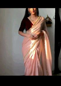 New Silk Nylon Saree With Velvet Blouse Piece
