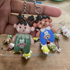 Baby boy clay Keychain
