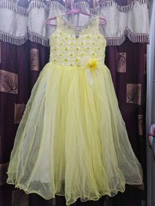 Yellow and White Ball Gown For Kids 💛