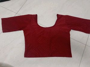 Women Plain Blouse Red Colour