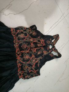 Black Ethnic Gown With Beutiful Neck Line