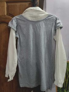 CLEAREANCE SALE🟥🟥🟥Stylish Grey Layered Top
