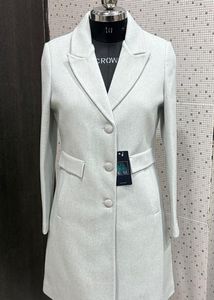 Elegant Gray Wool Blend Coat