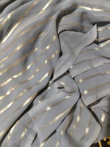 Beautiful Satun Georgette Grey Fabric 2.5