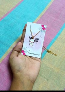 BTS Army BT21 Set Of 7 Gold Pleated Chains