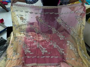 Heavy Party Wear Dress Material Handworked