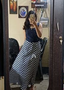 Casual Blue And White Gown🦋