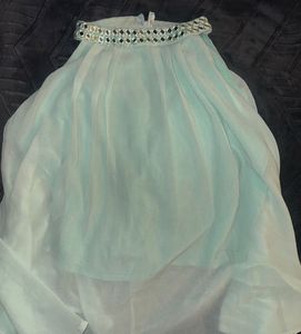 Green Sleeveless Indowestern and Western Top