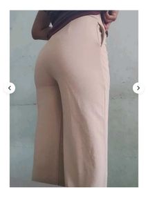 Beige Wide Leg Pants