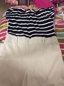 black nd white with beige colour jumpsuit