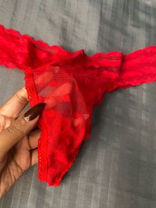 imported Red Lace Thong