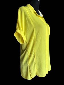 Yello Chiffon Button Down Top